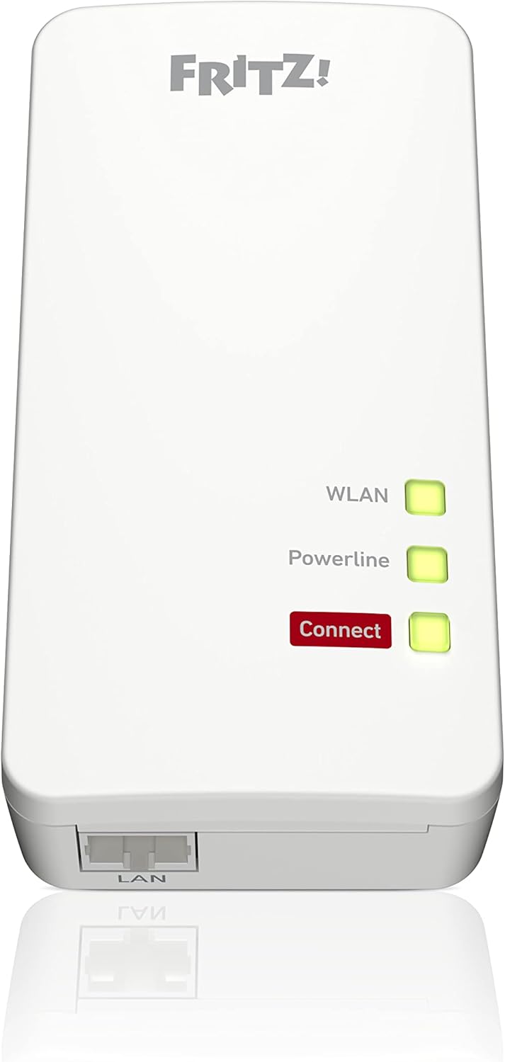 AVM FRITZ!Powerline 1260/1220 WLAN-Set – Powerline 1200 Mbit/s mit WLAN AC Dualband & Mesh | 2 Adapter, Gigabit-LAN