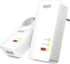 AVM FRITZ!Powerline 1260/1220 WLAN-Set – Powerline 1200 Mbit/s mit WLAN AC Dualband & Mesh | 2 Adapter, Gigabit-LAN