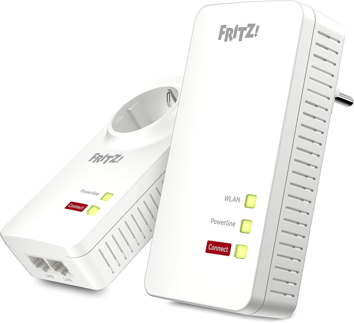 AVM FRITZ!Powerline 1260/1220 WLAN-Set – Powerline 1200 Mbit/s mit WLAN AC Dualband & Mesh | 2 Adapter, Gigabit-LAN