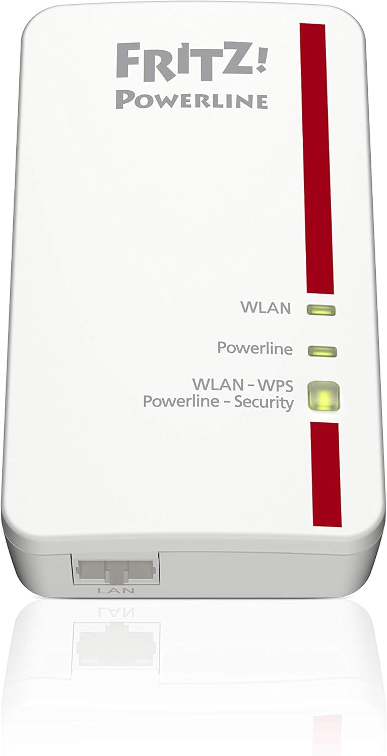 AVM FRITZ!Powerline 1240E/1000E WLAN-Set – Powerline 1200 Mbit/s mit WLAN N (2,4 GHz) & Mesh | 2 Adapter, Gigabit-LAN