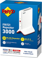 AVM FRITZ!Repeater 3000 – Tri-Band WLAN-Verstärker AC3000 & Mesh | 2x Gigabit-LAN, Standgerät