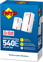 AVM FRITZ!Powerline 540E/510E WLAN-Set – Powerline 500 Mbit/s mit WLAN N (2,4 GHz) | 2 Adapter, Fast-Ethernet-LAN