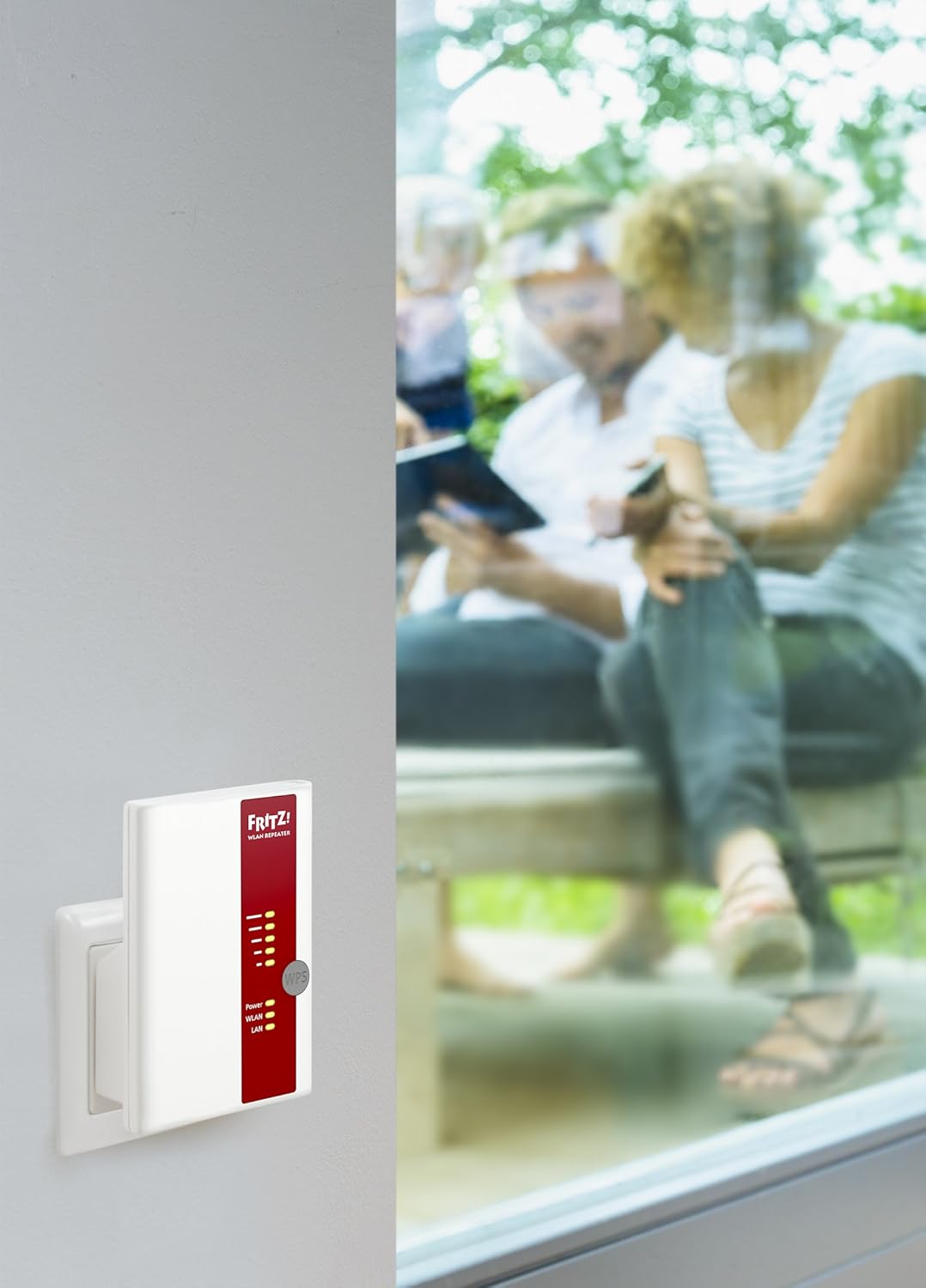 AVM FRITZ!Repeater 450E – WLAN-Verstärker 450 Mbit/s (2,4 GHz), Gigabit-LAN & Mesh | WLAN-Repeater N450