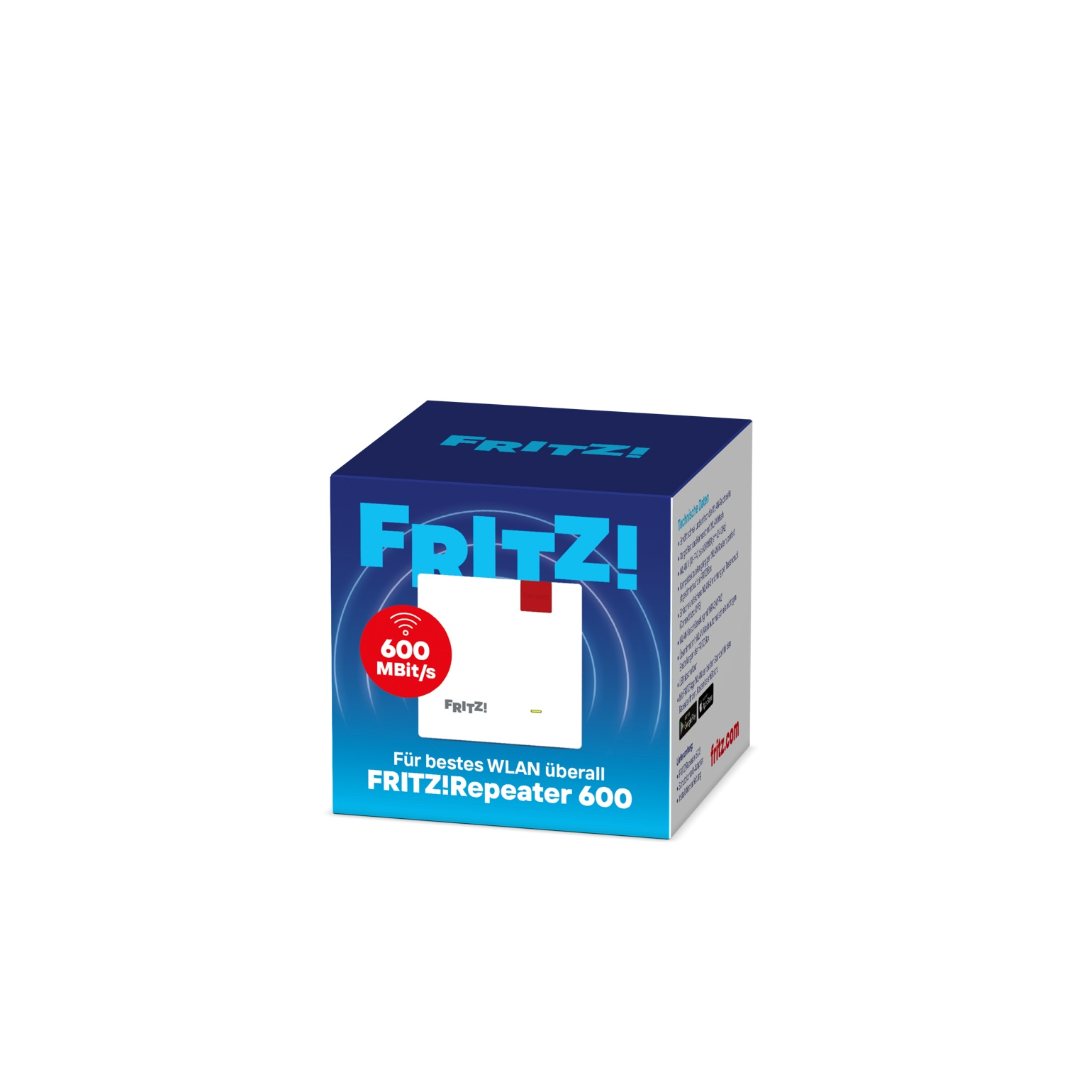 AVM FRITZ!Repeater 600 – WLAN-Verstärker 600 Mbit/s (2,4 GHz) & Mesh | WLAN-Repeater N600, Steckdose